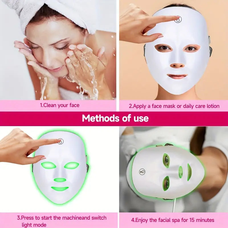 7 Colors LED Light Photon Face Mask Skin Rejuvenation Therapy Anti-aging Machine